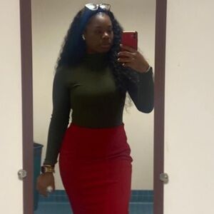 Dark green faux turtleneck